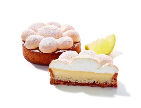 Tartelette citron jaune meringue fleur rond individuel 