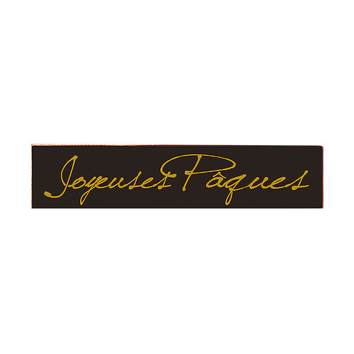 Rectangle chocolat noir joyeuses Pâques 70 x 15 mm 