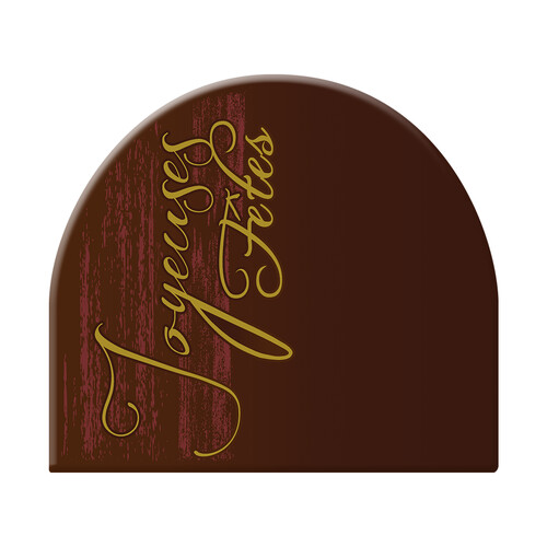 Embout rond chocolat noir joyeuses fetes