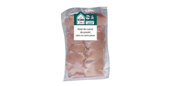 Haut de cuisse de poulet sans os sans peau halal 
