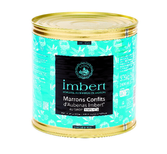 Marrons confits au sirop brisure boite 3/1