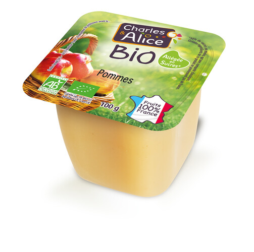 Compote de pomme bio allégées en sucres