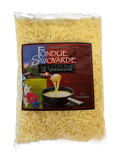 Râpé fondue savoyarde cru des alpes, abondance, beaufort, 35% m.g