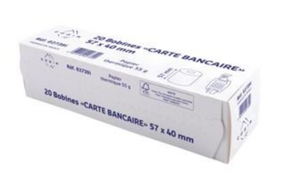 Bobine thermique pour cb sans bpa imprimée au verso dimensions 57 x 40 x 12 cm
