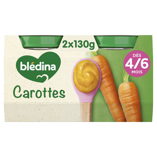 Petit pot carottes pot de 130 g paquet de 2 