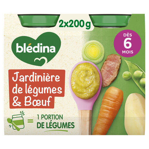 Petit pot jardinièr de légumes boeuf pot de 200g paquet de 2