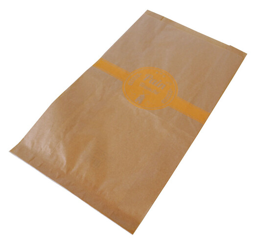 Sac à pain coupé n°5 kraft brun-imprimé beige 230+80x410mm