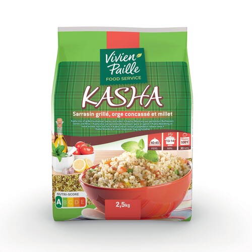 Kasha mélange 3 céréales sarrazin grillé 40%, orge concassé 30% et millet 30%