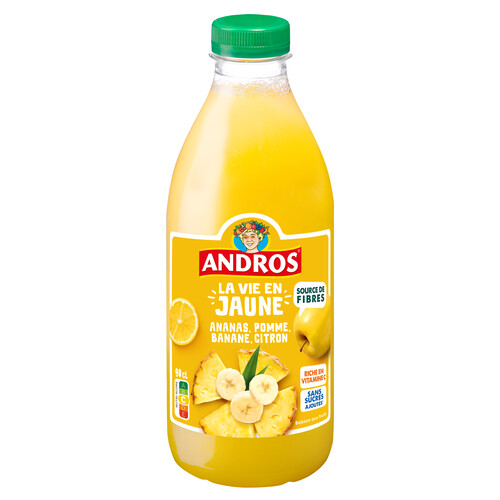 Jus la vie en jaune, pommes, d'ananas, banane 