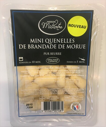 Mini quenelles à la brandade de morue 
