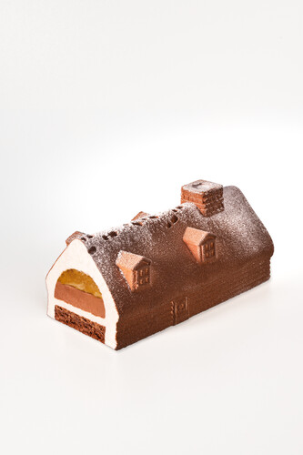 Bûche glacée chalet vanille chocolat caramel