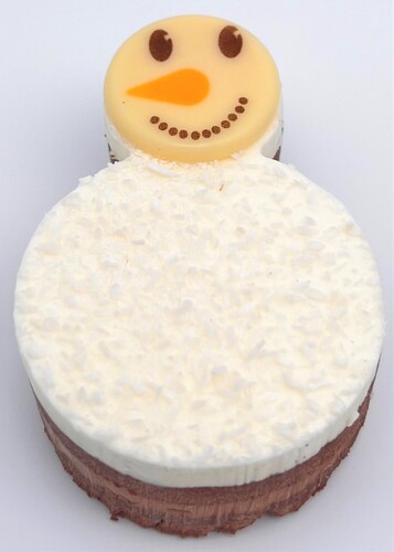 Bonhomme de neige chocolat noix de coco individuel 