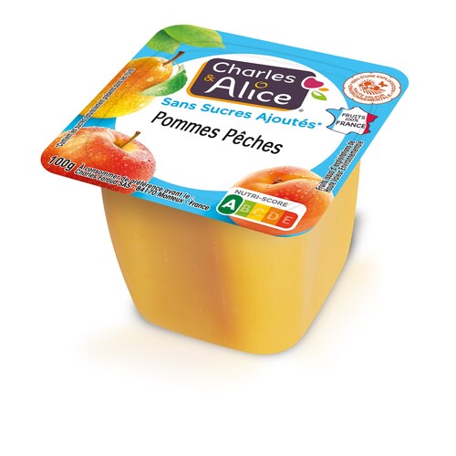Purée pomme peche sans sucre ajoutés hve 
