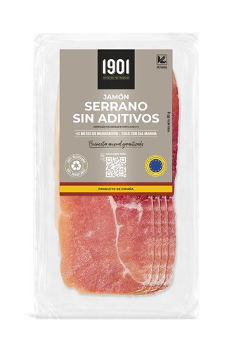 Jambon serrano sans additif tranché 