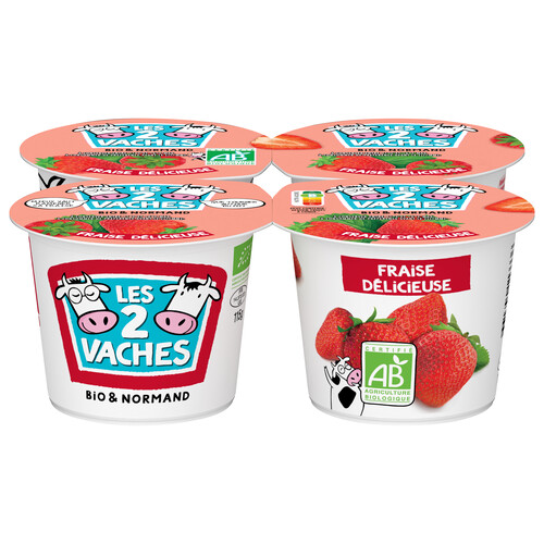 Yaourt brassé à la fraise bio  