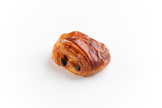 Mini pain au chocolat doré cru 