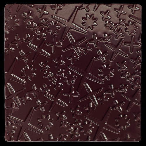 Embout chocolat noir relief galaxie 85 x 85 x 2.5 mm
