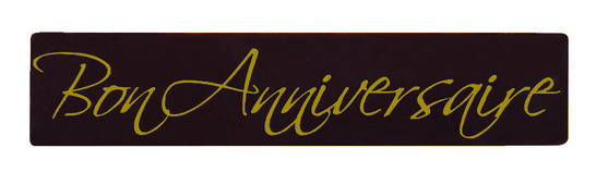 Rectangle chocolat noir bon anniversaire 70 x 15 x 2 mm