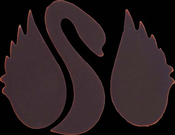 Décor chocolat noir cygne pur noir 66 x 42 x 1.5 mm