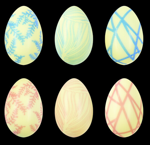 Décor chocolat blanc oeufs exotique pâques 6 modèles 
