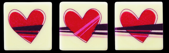 Carré chocolat blanc coeur amour 3 modèles 