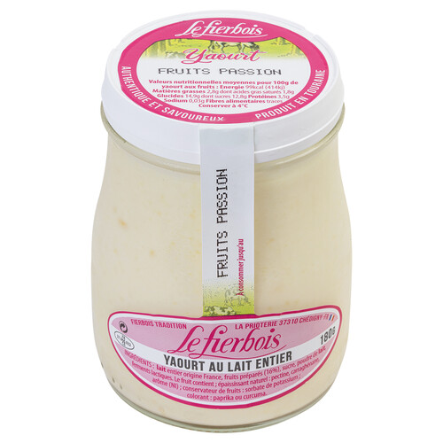 Yaourt lait entier pasteurisé au fruit de la passion
