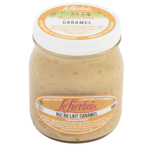 Riz au lait entier et caramel au lait
