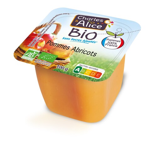 Purée pomme abricot bio sans sucres ajoutés pot de 100 g