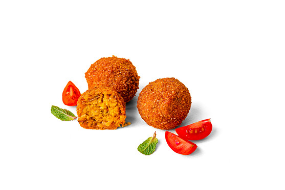 Boulette panée pois chiche, tomate, aubergine bio portion de 20 g