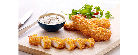 Aiguillette de poulet na cornflakes 