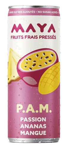 Pur jus passion ananas mangue sans sucres ajoutés boite de 33 cl