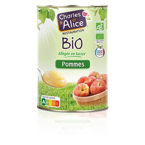 Compote pomme bio allégée en sucres boite 5/1
