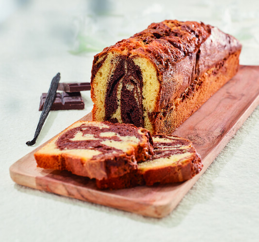 Cake marbré chocolat vanille  