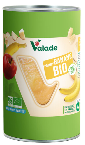 Purée de pommes et bananes bio sans sucre ajoutés