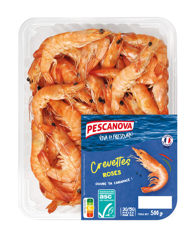 Crevettes entières cuites réfrigéré asc
