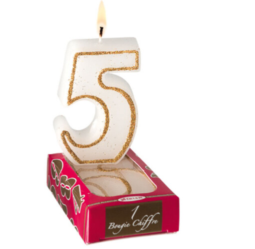 Bougie chiffre blanc numéro 7 