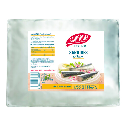 Sardine à l'huile végétale poche 3/1