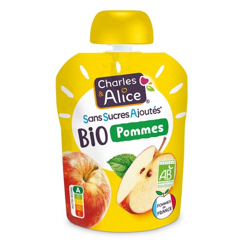 Purée de pomme bio sans sucres ajoutés gourde de 90 g