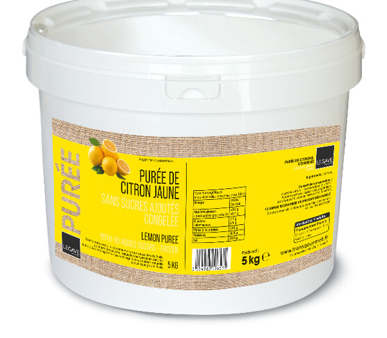 Purée de citron jaune sans sucre ajouté 