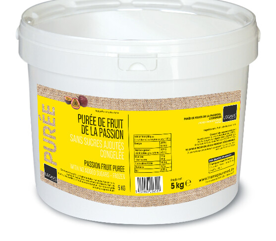 Purée de fruit de la passion sans sucre ajouté 