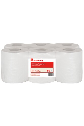 Bobine blanche 450 feuilles 2 plis dimension 17x17cm 