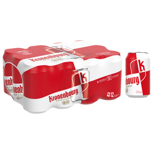 Bière Kronenbourg boite de 33 cl colis de 12