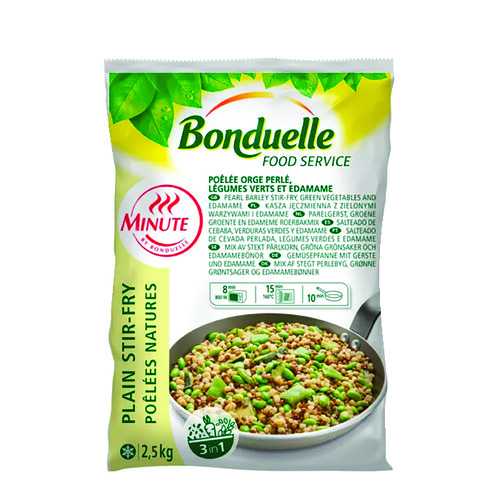 Poelée orge perlé, légumes verts, edamame 