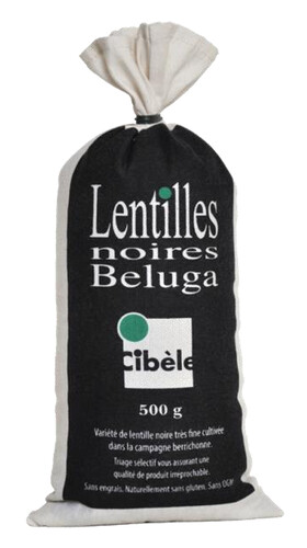 Lentilles noires béluga toile
