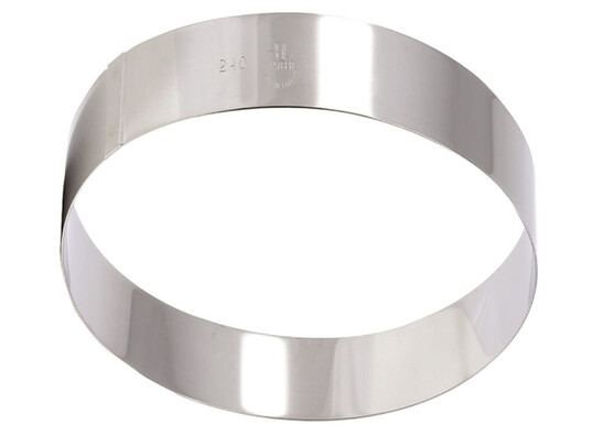 Cercle à mousse en inox diamètre de 28 cm, hauteur de 4.5 cm