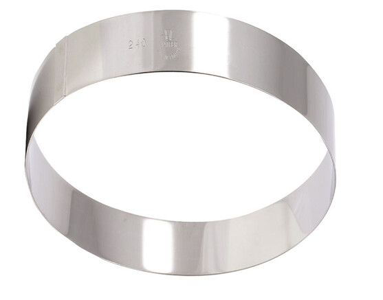 Cercle à entremets en inox 28 cm de diamètre et 3.5 cm de hauteur
