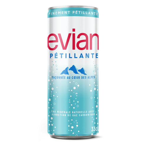 Eau pétillante evian boite de 33 cl 