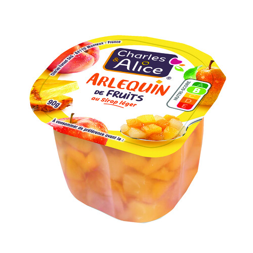 Arlequin de fruits au sirop léger