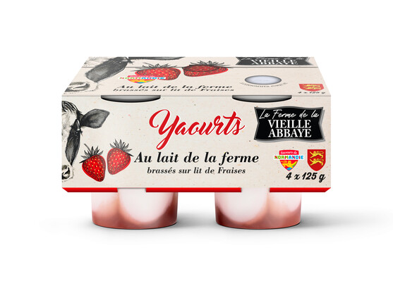 Yaourt brassé sur lit de fraise 