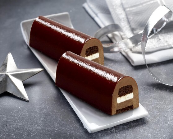 Buchette lisse trois chocolats  